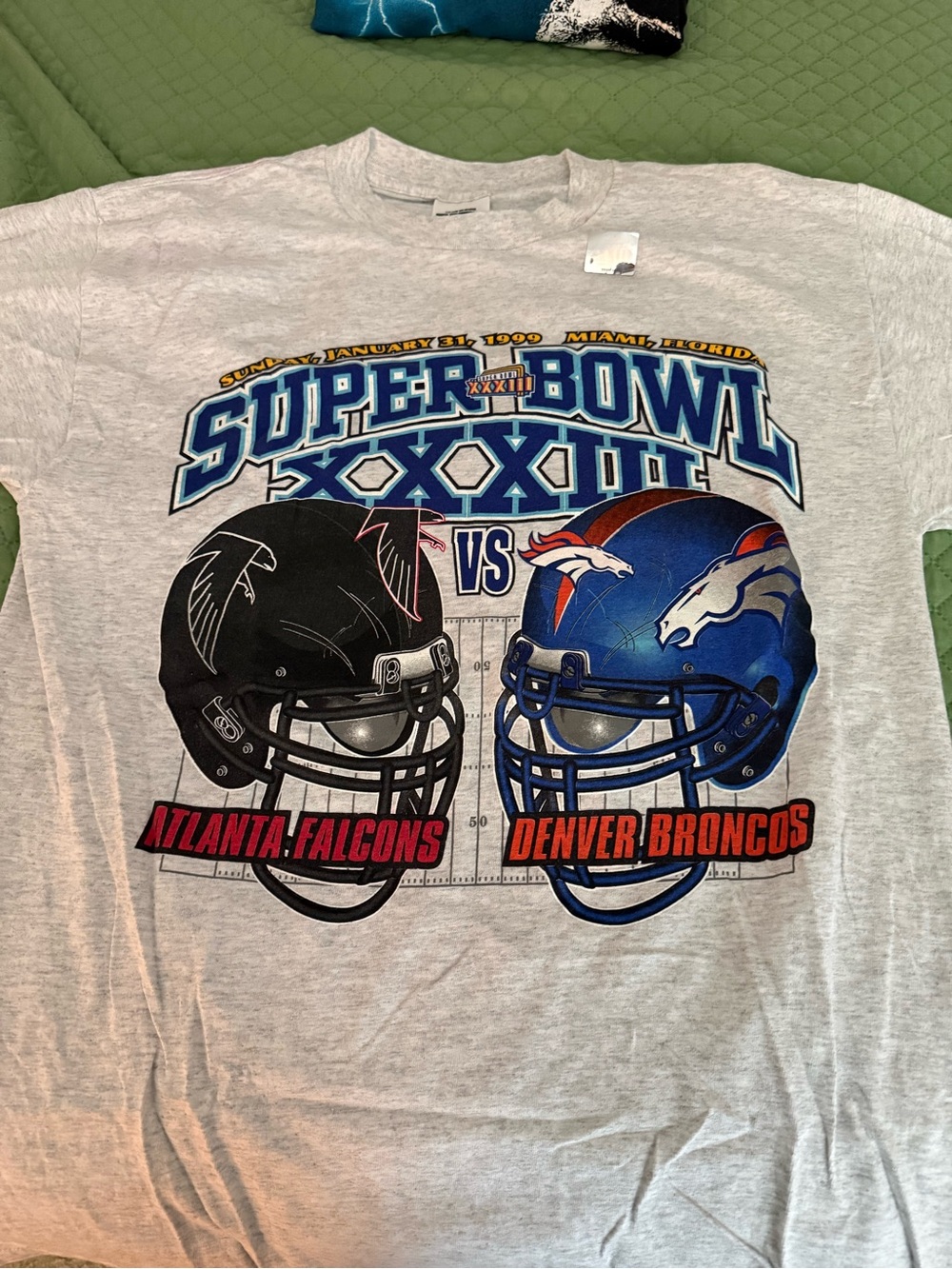 Vintage 1999 Super Bowl XXXIII Broncos Falcons NFL Football Shirt L